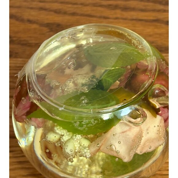 Gilde Dreamlight Glass Tealight Candle Holder Pink Roses Foilage Germany - Picture 6 of 8